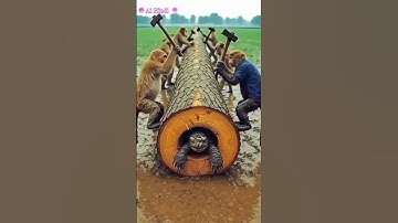 Rescue Turtle from Giant Log 🐢 l #shorts #animals #funny #shotsfeed