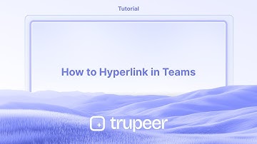 How to Hyperlink in Teams