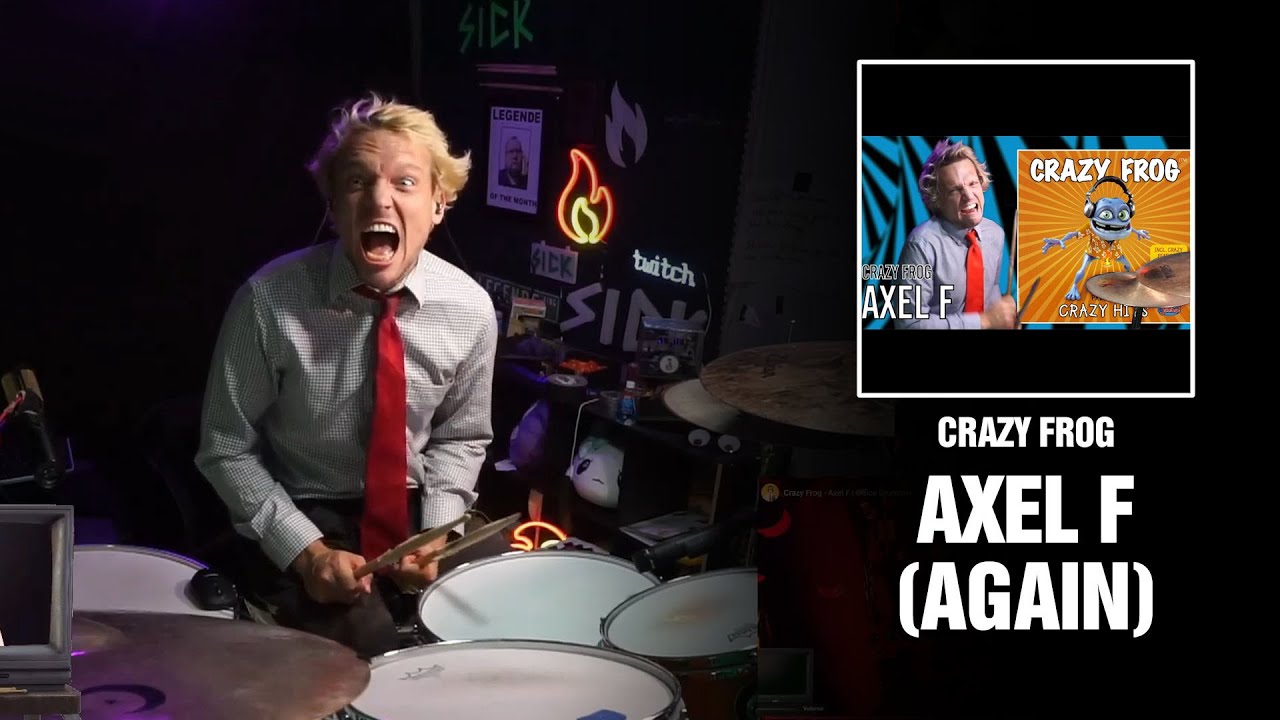 Барабанщик в офисе играет Crazy Frog - Axel F (Again) | Кавер на барабанах