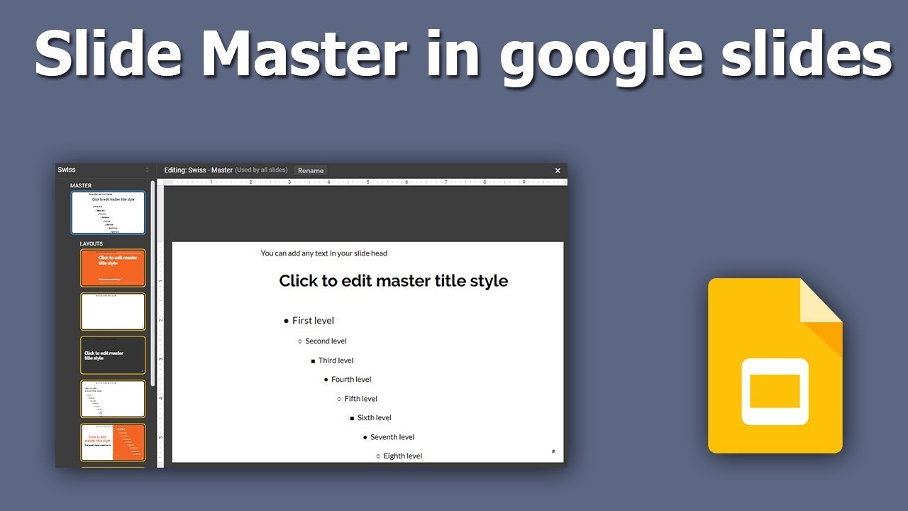 google presentation change master slide