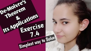 Exercise-7.4| De-Moivres Theorem and its Problems|Trigonometry| Solved Questions| in hindi