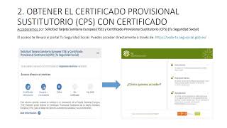 OBTENER TARJETA SANITARIA EUROPEA Y CERTIFICADO PROVISIONAL SUSTITUTORIO SIN CERTIFICADO ELECTRONICO