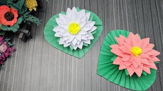 How To Make Water Lily With Paper | DIY Paper Flower | School project | Anan Creative Arena