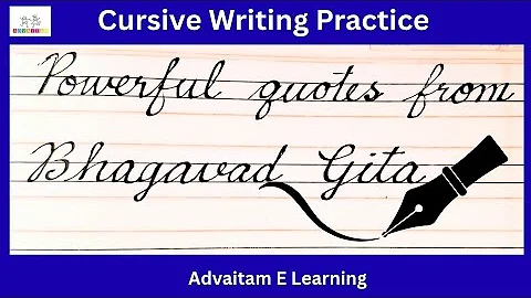 Cursive Writing practice with poweful quotes #cursivewriting #handwriting #gita 