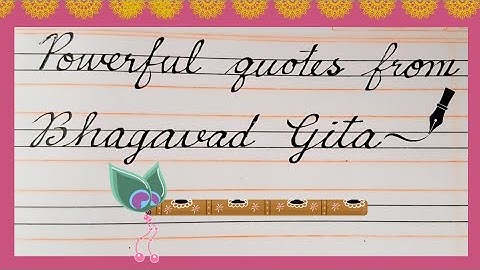 Cursive Writing practice with poweful quotes #cursivewriting #handwriting #gita 