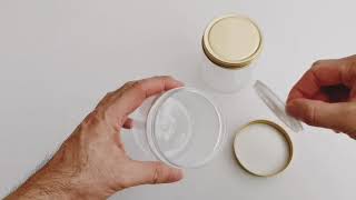 Kt-3009 Clear Pet Container Plastic Jars With Gold Aluminium 300Ml