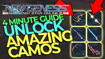 UNLOCK FREE AND SICK WEAPON CAMOS - PSO2: New Genesis Guide In Under 4 Minutes