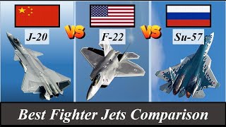 J-20 vs F-22 vs SU-57 Fighter Jets Comparison | Fighters Comparison | Militaria Zone