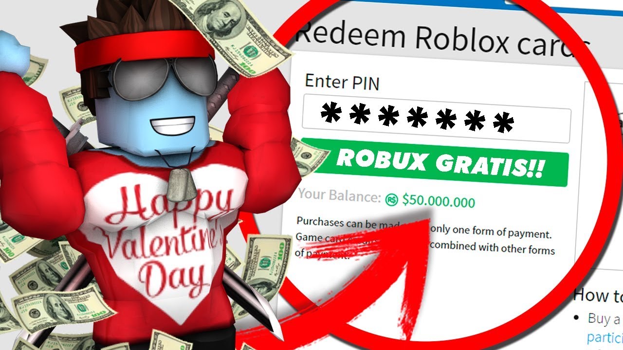 Despues De Poner Este Codigo De San Valentin Tendras 50m De Robux Gratis Roblox Cazando Mitos Youtube - tarjeta regalo de roblox 800 robux