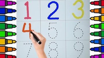 Learn Numbers | Learn colourful numbers from 1 to 9 along with dotted lines with ABC song