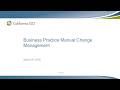 Mar 26, 2026 - Business Practice Manual Change Management