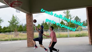 Trash Talking kid get exposed 1v1 Basketball