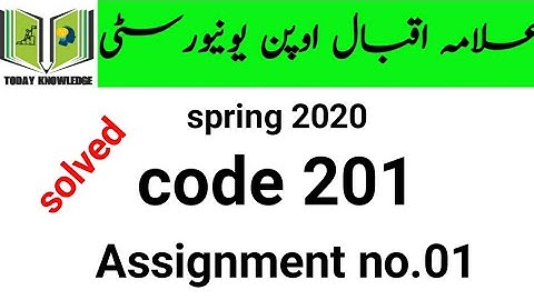 solved Assignment aiou code 201 | Assignment no.01 spring 2020 code 201