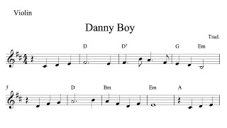 Print out at http://www.capotastomusic.com/violin-sheet-music/easy.htm
free easy violin sheet music score to the melody danny boy
(londonderry air). printabl...