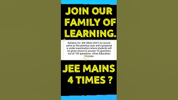 JEE Main 2021 - FOUR ATTEMPTS ? || JEE Exam pattern Changes - #JEEMains2021 - New Update #Shorts
