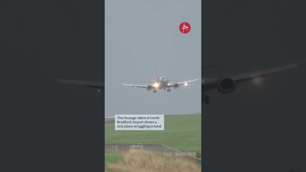 Storm Floris Dramatic Footage Shows Plane Struggling To Land