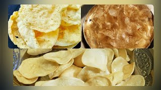 Sundried potato chips || Rice papads/chawal ke papad || semolina papad/suji ke papad || vadiyalu