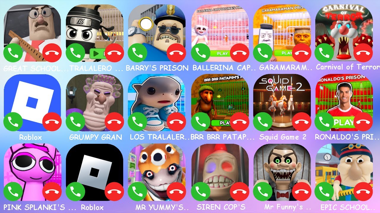 GREAT SCHOOL BREAKOUT.TRALALERO TRALALA.BARRY'S PRISON RUN.BALLERINA CAPPUCCINO'S.GARAMARAMAN'S .