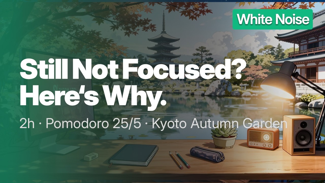 Autumn Zen Garden · Study With Me Pomodoro 25/5 · White Noise · Exam ...