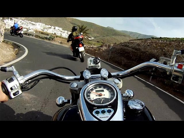 vn900 Vulcan Classic, Real sound, Overtakings, GoPro, Motorbike Gran Canaria - YouTube