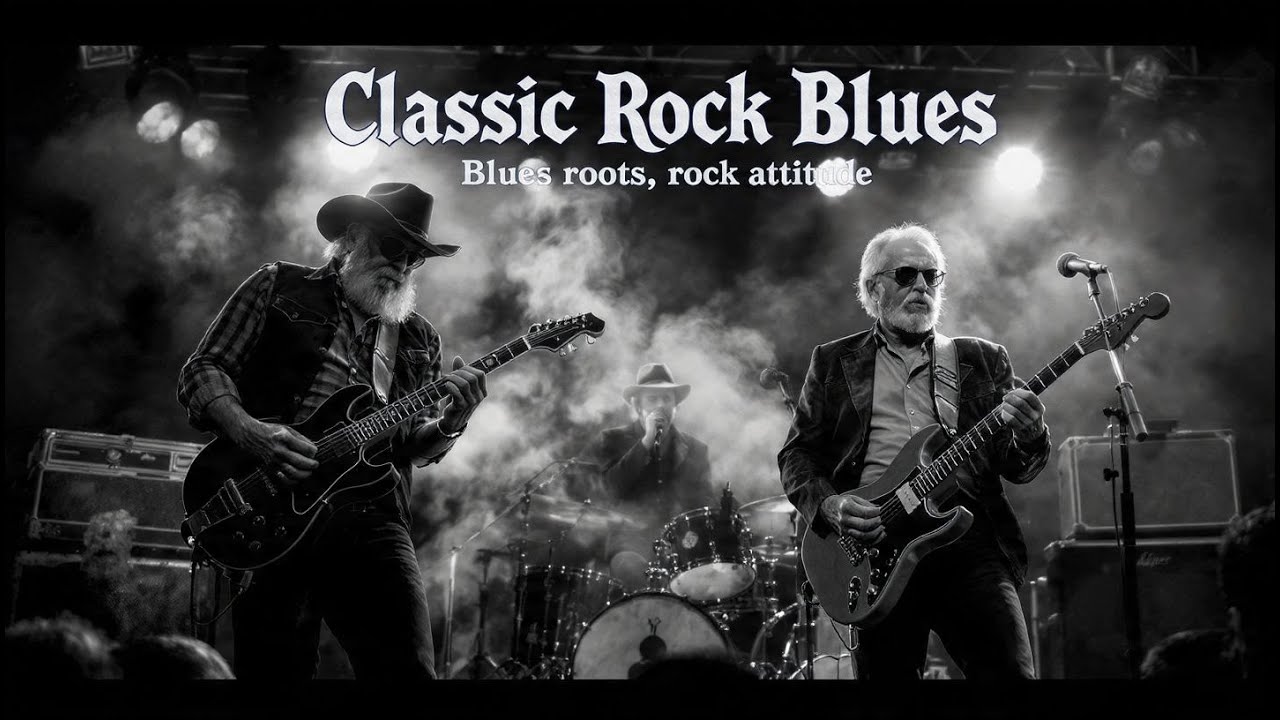 Midnight Blues Rock Guitar - Calming Vibes for Oldies Rock Fans
