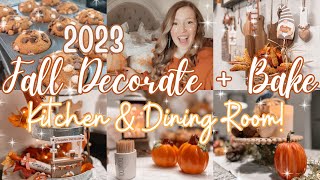 COZY Fall Decorating 2023! Decorating My Kitchen + Baking A Treat! Fall Decorate With Me 2023 Part 1