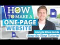 How To Create a ONE PAGE Website for FREE (Google Sites Tutorial) 2022