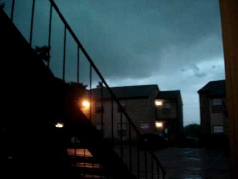 June 10 2009 Tornado siren in carrollton texas. Heavy winds clouds making funny shapes