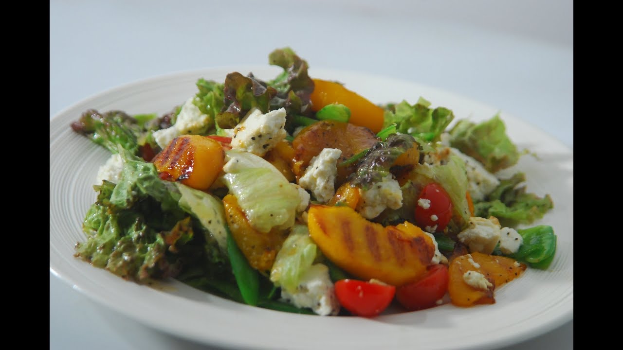 Grilled Peach And Paneer Salad