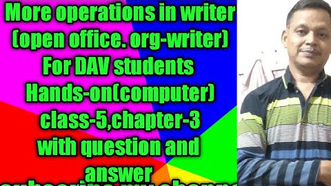 More operations in writer Class-5 ch-3