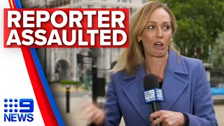Australian reporter assaulted on live TV in London | Nine News Australia image
