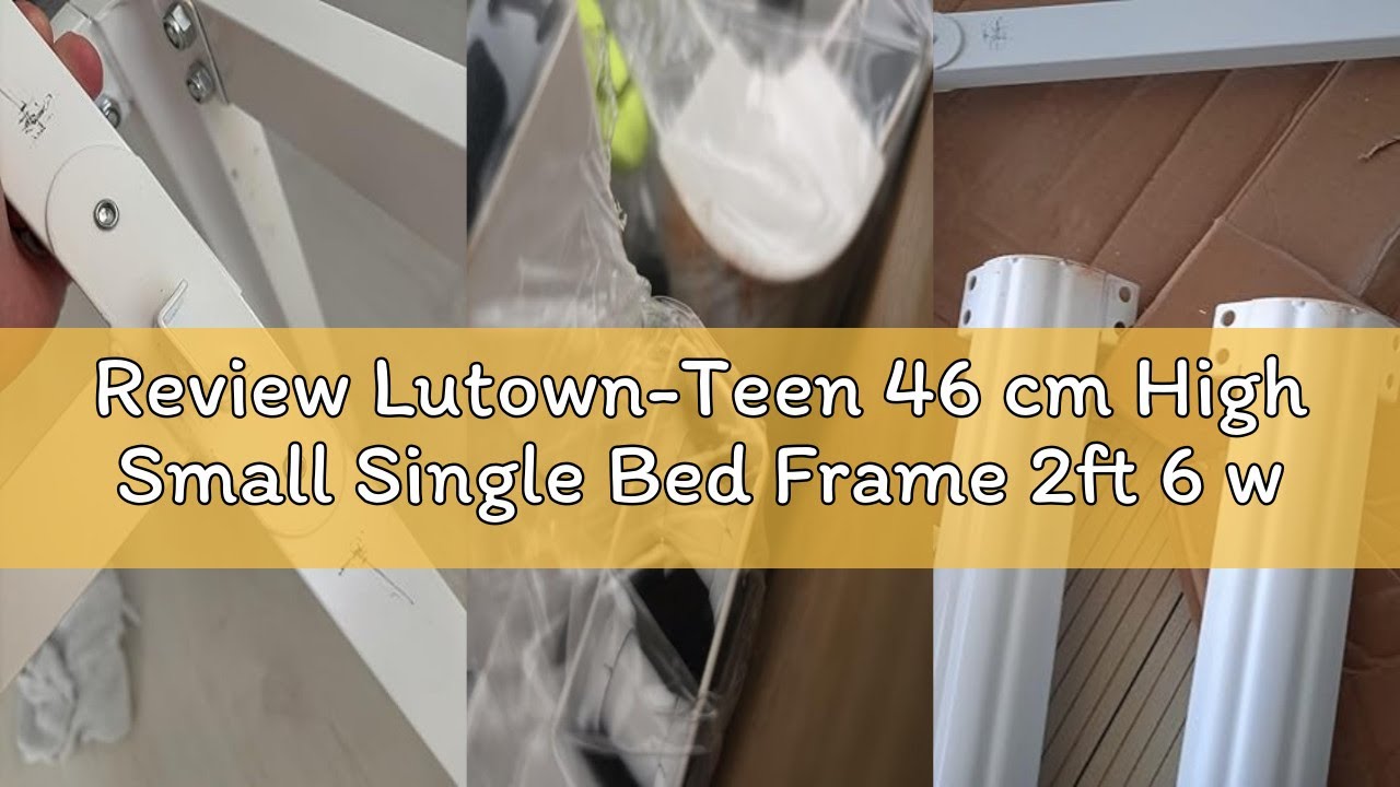 Review Lutown-Teen 46 cm High Small Single Bed Frame 2ft 6 with 