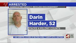 Man arrested, accused of beating elderly parents with a shotgun