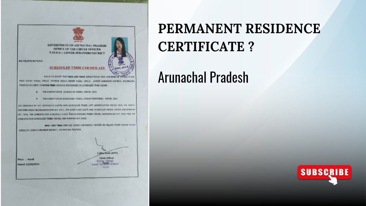 Apply Permanent Residence Certificate (PRC) in Arunachal Pradesh | Step by Step