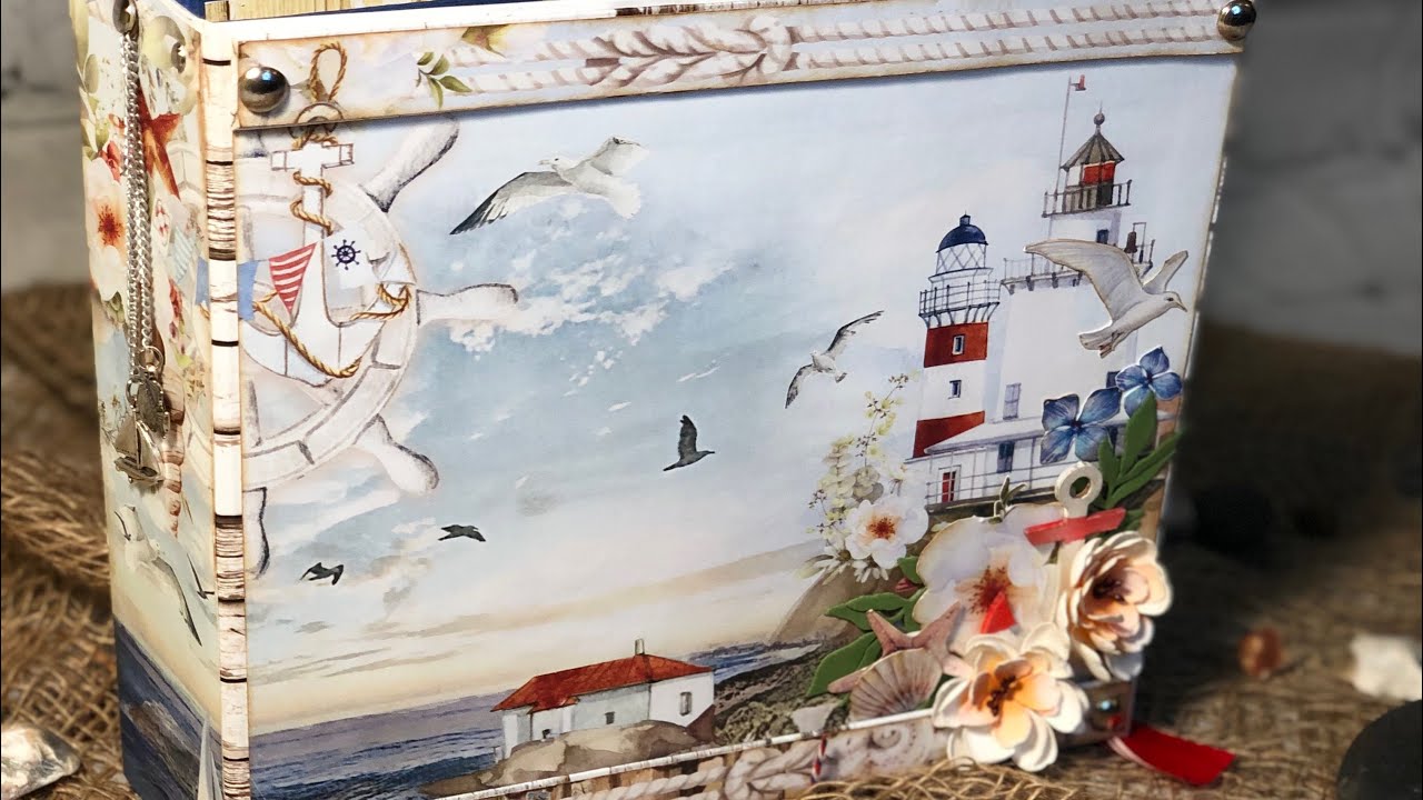 Marina pop up album scrapbooking handmade  #Mintay #scrapbooking #sea