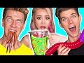 GUMMY FOOD VS REAL FOOD SMOOTHIE CHALLENGE! SOUREST Giant Worm Toxic Waste! Wengie & Collins Key