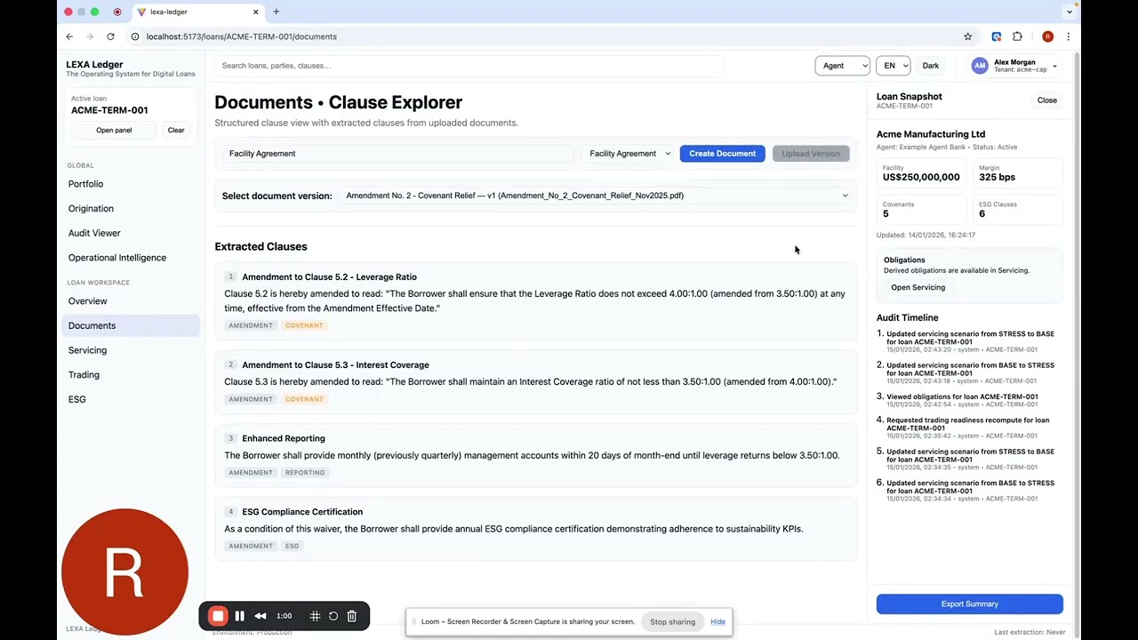 LEXA Ledger: Explainable, Auditable Intelligence Across the Full Loan Lifecycle