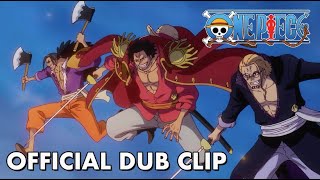 The Rocks Pirates and Roger Pirates Invade God Valley | ONE PIECE | Official Dub Clip | Episode 1130