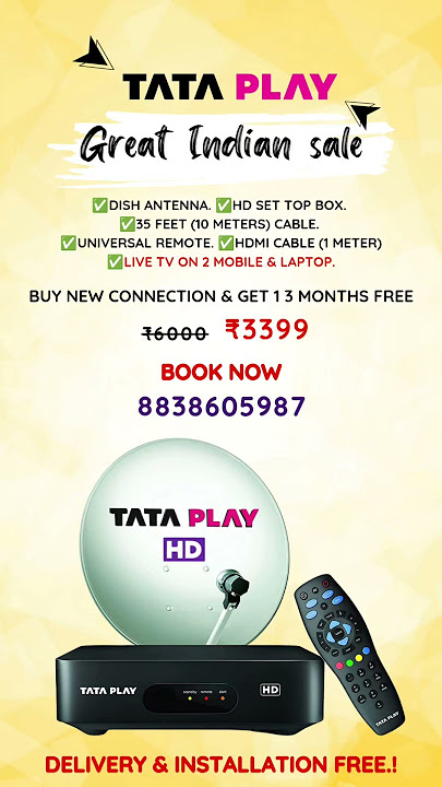 Buy Tata Play New Connection and get 13 Months Free for Just ₹3399/-  Book 987