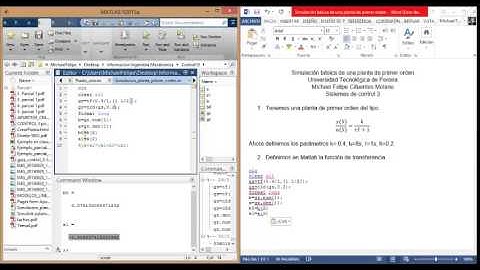Sumulación planta de primer orden Matlab y Labview