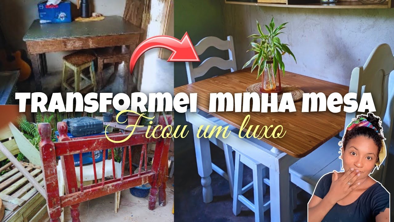 COMO TRANSFORMEI minha MESA usando CABECEIRA de CAMA |Ficou parecido de LOJA 