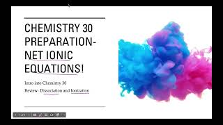 Net ionic equations- reviewing dissociation and ionization