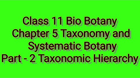 Class 11/Bio-Botany / Chapter 5- Taxonomy and Systematic Botany