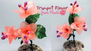Membuat Bunga Terompet Dari Plastik Kresek Tanpa Setrika How To Make Trumpet Flower From Plastic