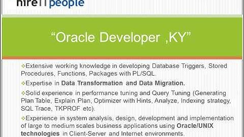 Oracle Developer Resume