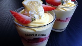 mousse au citron et aux fraise -  ‫‏موس‬ الليمون الحامض بالفراولة بدون جيلاتين تحلية أكثر من رائعة