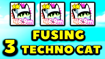 Fusing from basic Techno Cat to rainbow Cyborg Dominus | Fusing Method | Pet Simulator X