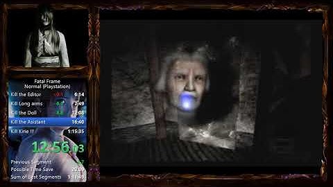 World Record Speedrun Fatal Frame 1 in 1h12min49sec IGT (1h15min05sec RTA)