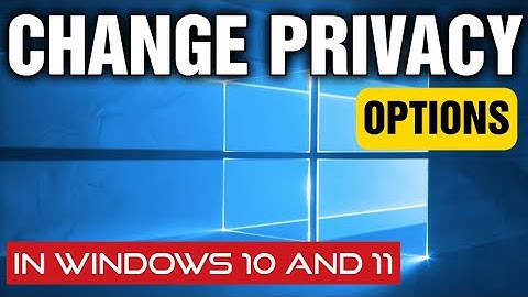 How To Change Privacy Options In Windows 10 / 11