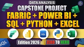 Fabric + Power BI + Python + SQL + Excel Project | Data Analysis Capstone Project #powerbi #python